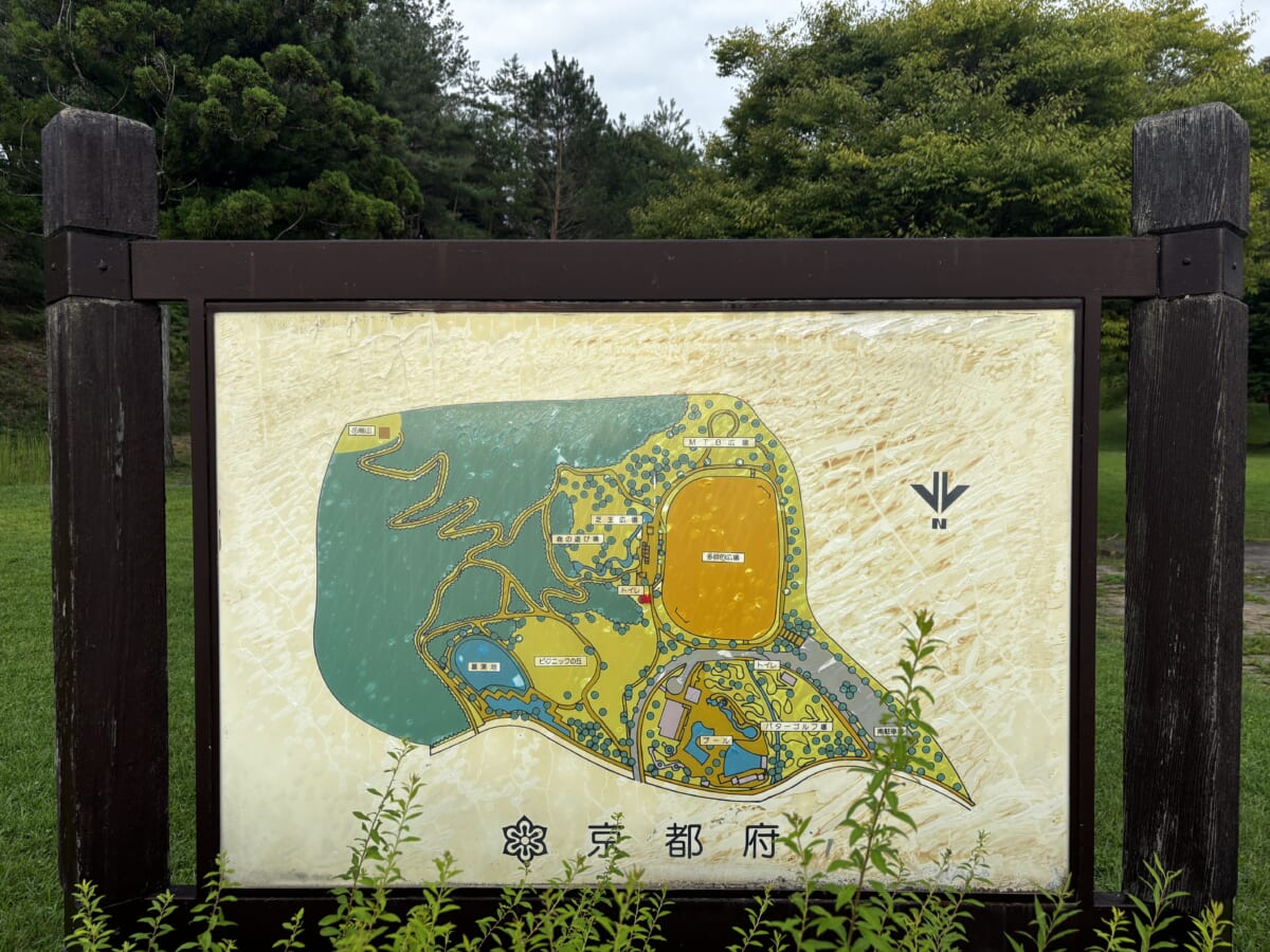丹波自然運動公園の看板と園内マップ 京都 家族 公園